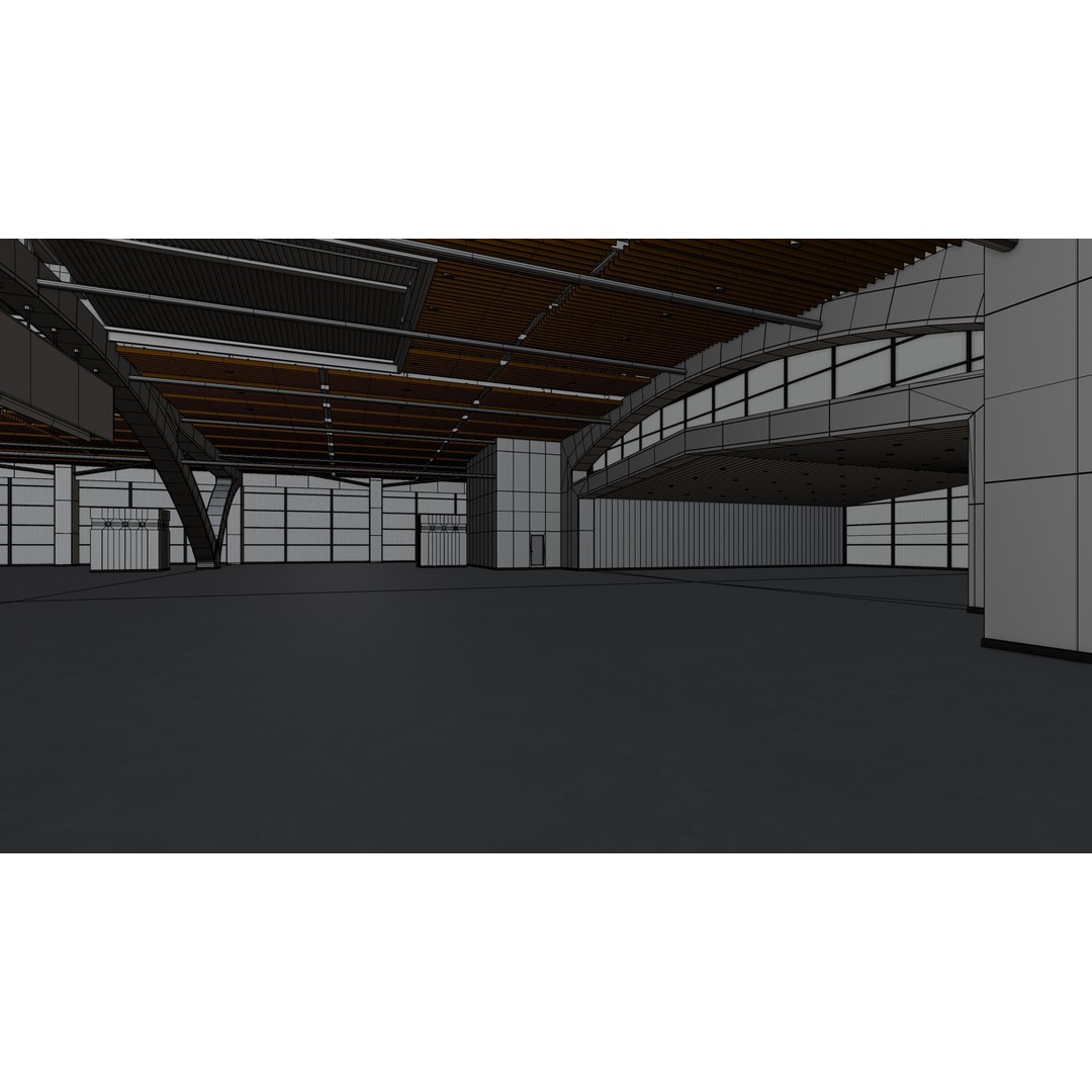 Exhibition Hall 3D Model – Low Poly Interior with PBR Textures, FBX, OBJ - View 16