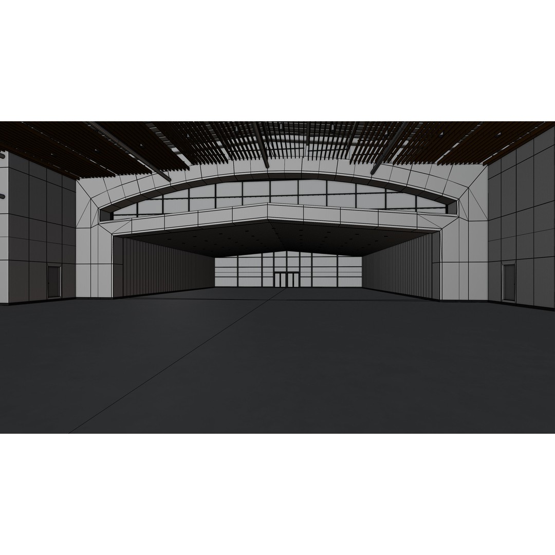 Exhibition Hall 3D Model – Low Poly Interior with PBR Textures, FBX, OBJ - View 17