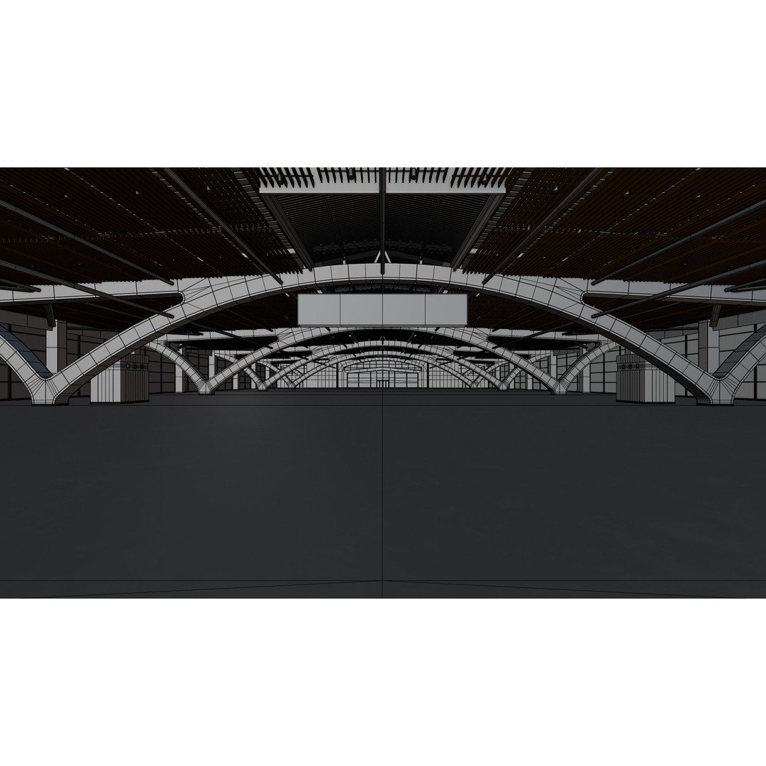Exhibition Hall 3D Model – Low Poly Interior with PBR Textures, FBX, OBJ - View 19