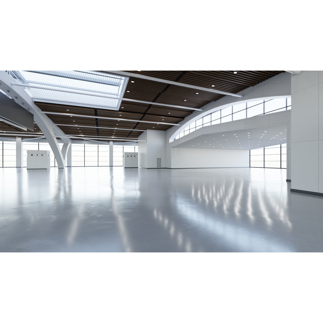 Exhibition Hall 3D Model – Low Poly Interior with PBR Textures, FBX, OBJ - View 6