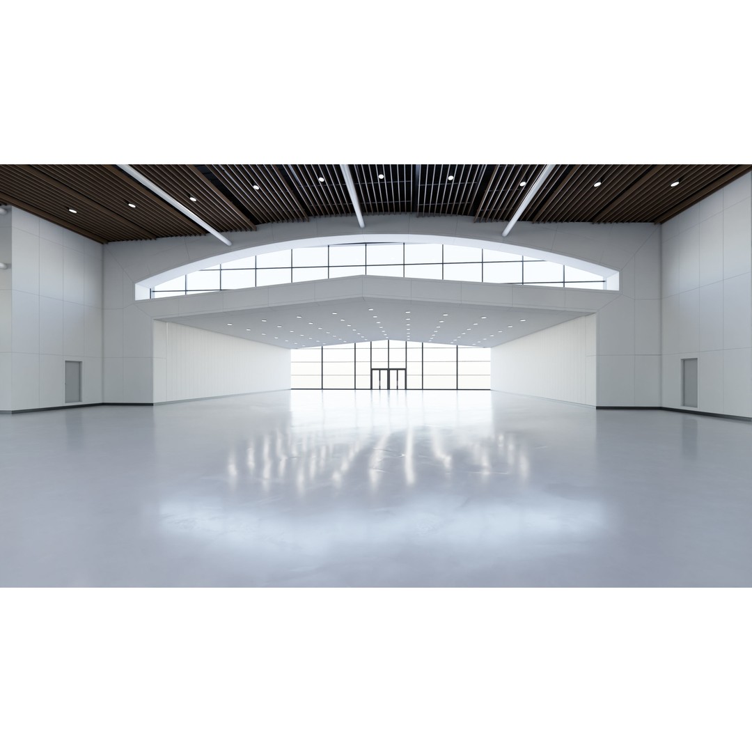 Exhibition Hall 3D Model – Low Poly Interior with PBR Textures, FBX, OBJ - View 7