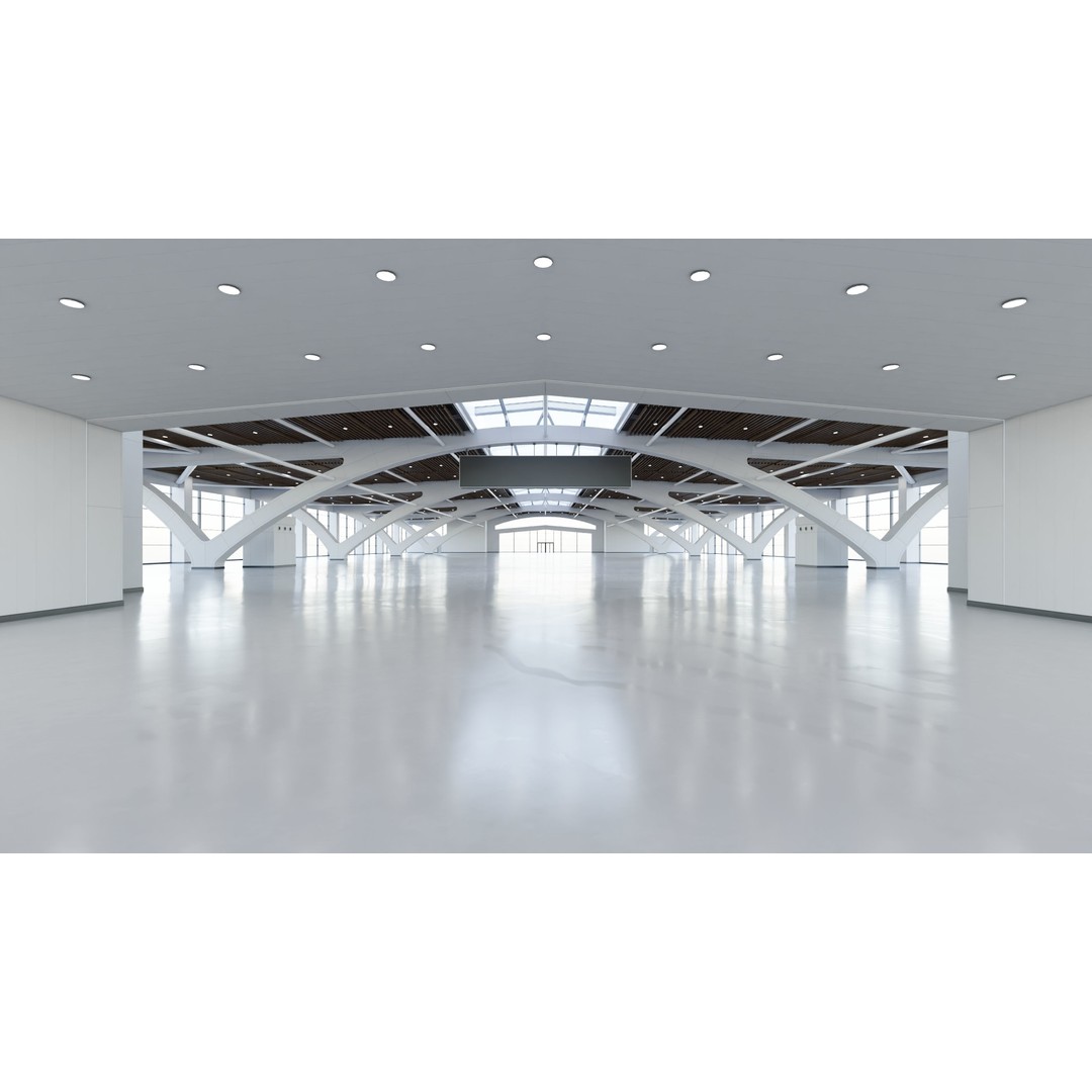 Exhibition Hall 3D Model – Low Poly Interior with PBR Textures, FBX, OBJ - View 8
