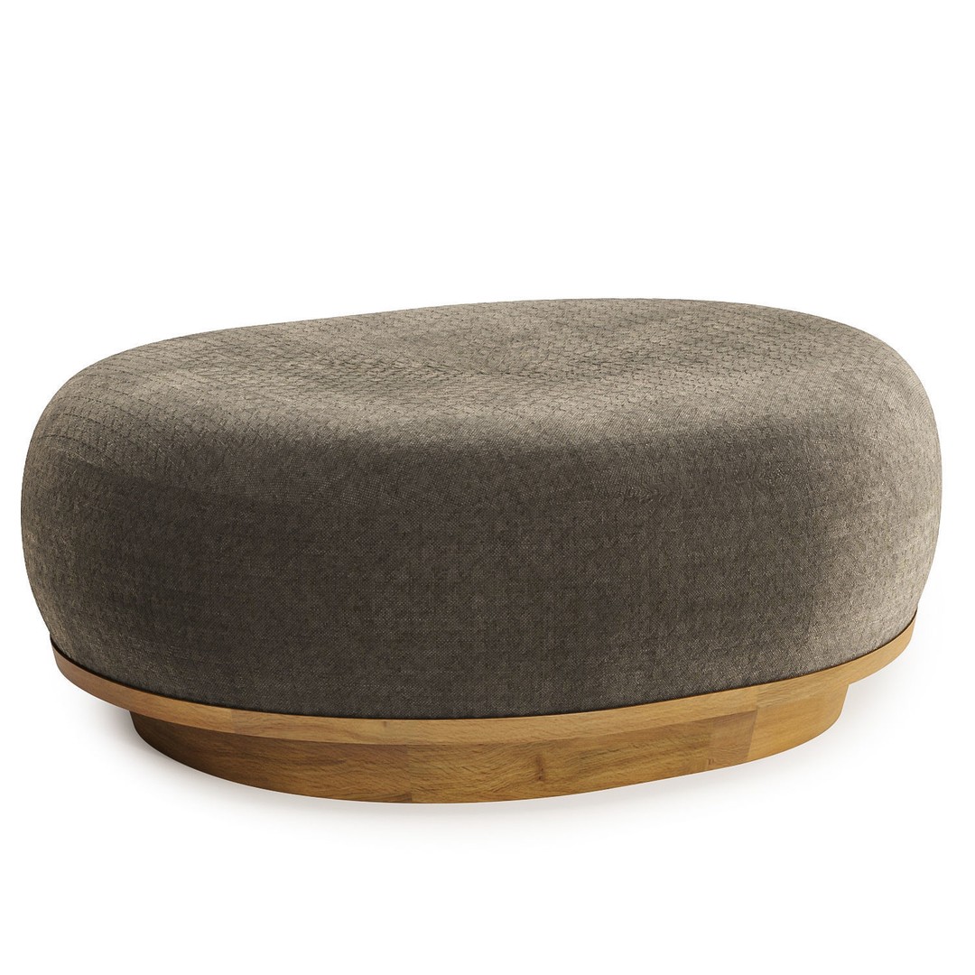 Invisible Collection Pouf 3D Model – Modern Fabric Ottoman, FBX, OBJ - View 5