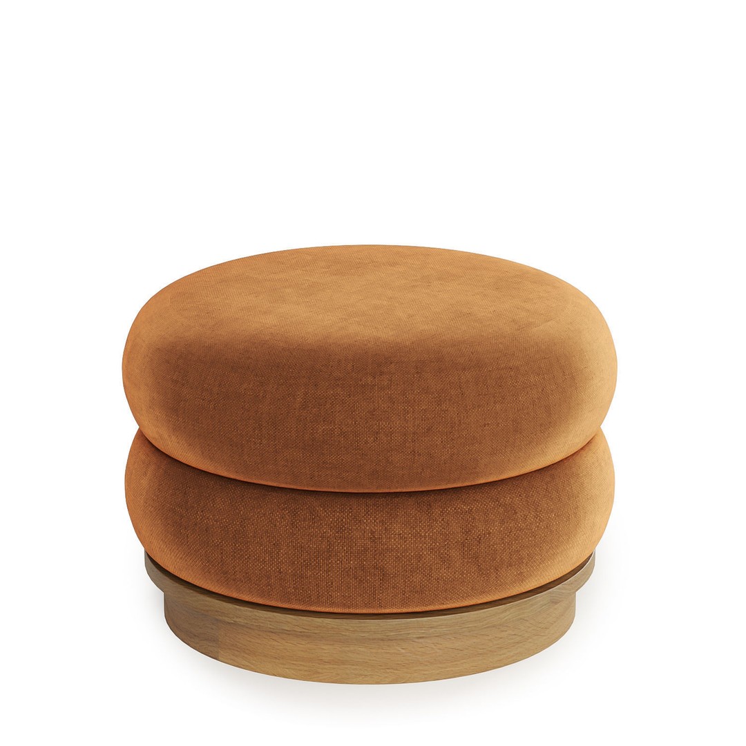 Invisible Collection Pouf 3D Model – Modern Fabric Ottoman, FBX, OBJ - View 6