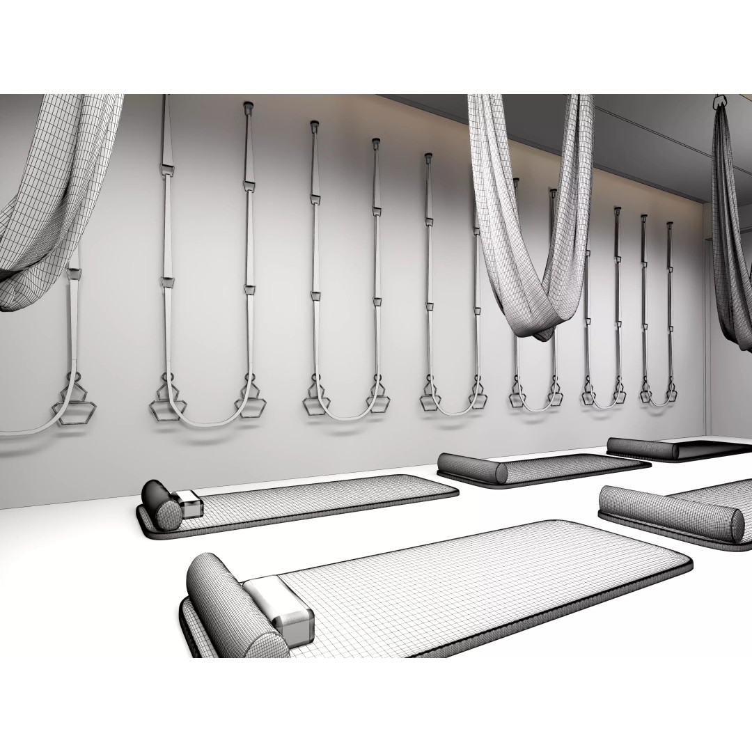 Modern Pilates Studio 3D Model – Realistic Interior Scene, FBX, OBJ - View 13