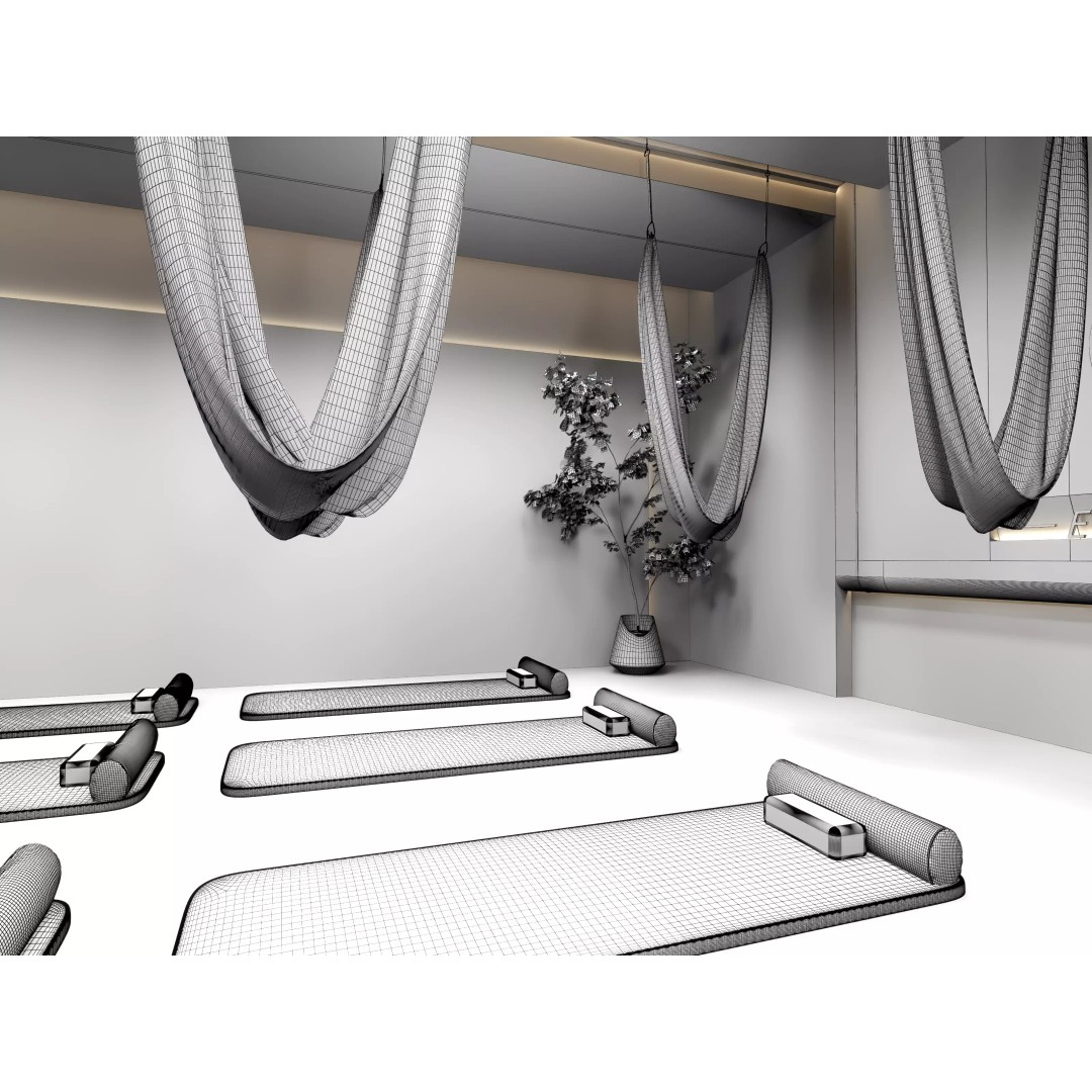 Modern Pilates Studio 3D Model – Realistic Interior Scene, FBX, OBJ - View 14