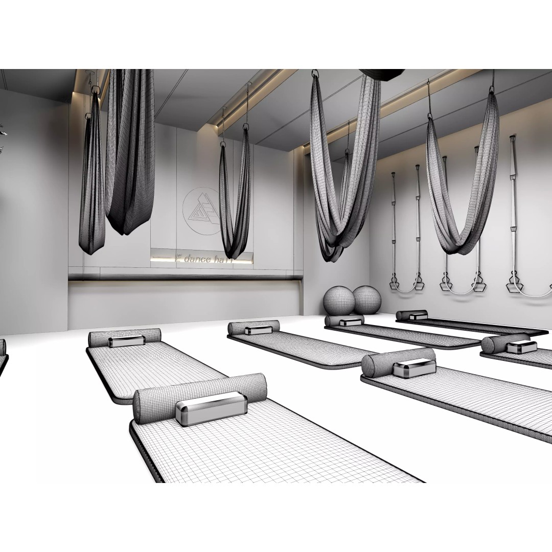 Modern Pilates Studio 3D Model – Realistic Interior Scene, FBX, OBJ - View 16