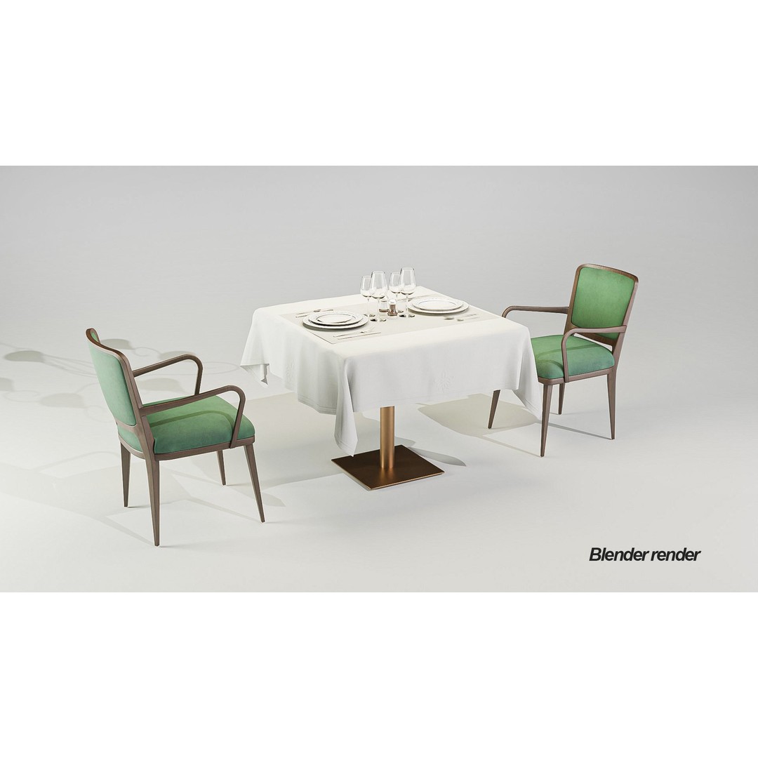 Classic Restaurant Table 3D Model – Low Poly PBR Furniture for Blender