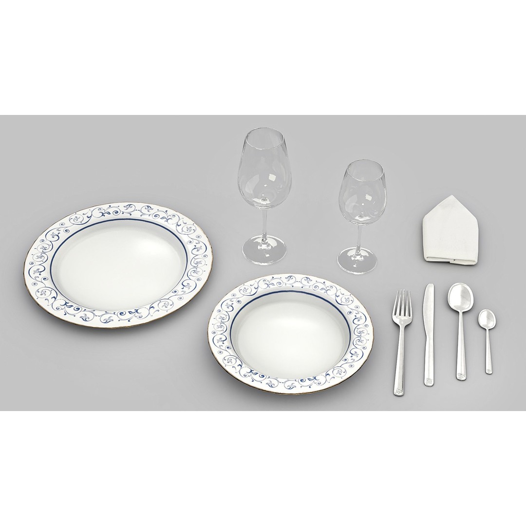 Classic Restaurant Table 3D Model – Low Poly PBR Furniture for Blender - View 10