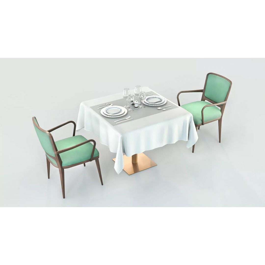 Classic Restaurant Table 3D Model – Low Poly PBR Furniture for Blender - View 2