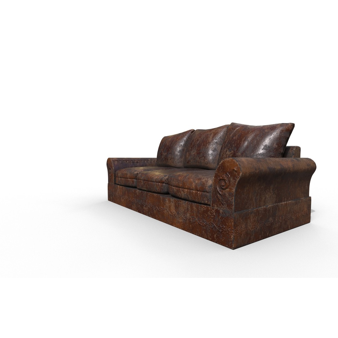 Sofa 3D Model – High-Quality Low Poly Furniture for Games, FBX - View 10