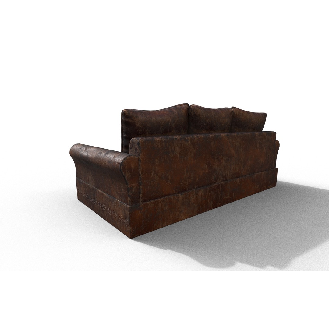 Sofa 3D Model – High-Quality Low Poly Furniture for Games, FBX - View 11