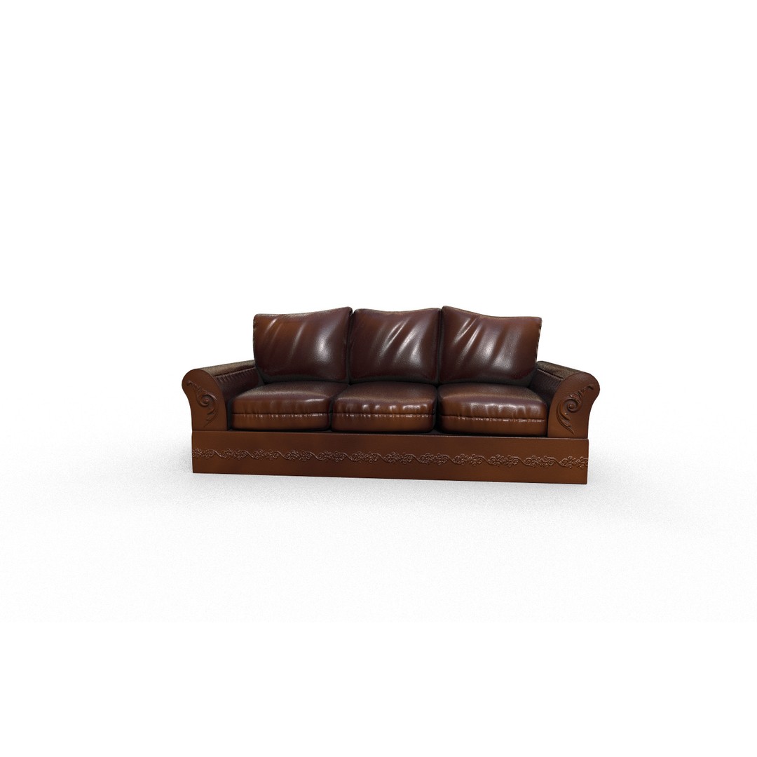 Sofa 3D Model – High-Quality Low Poly Furniture for Games, FBX - View 4