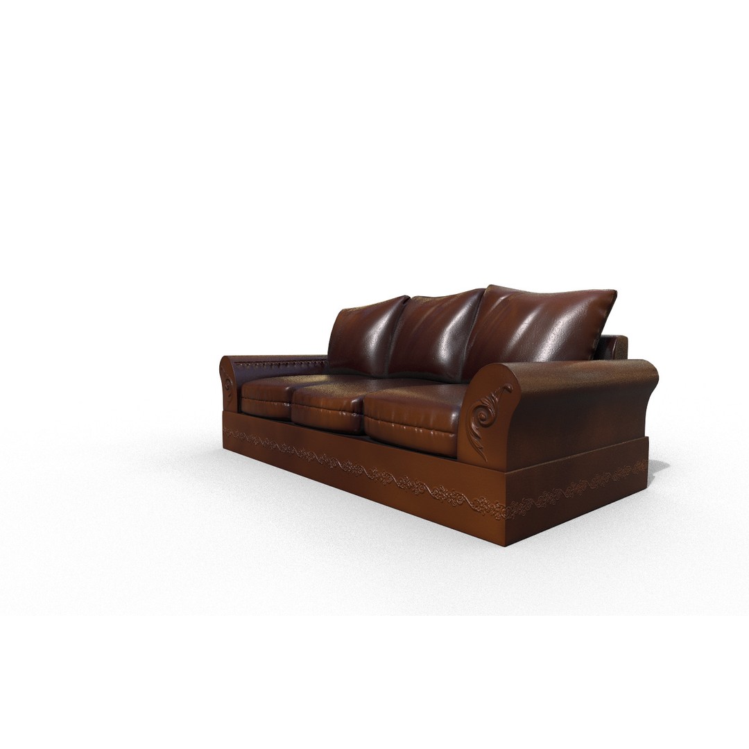Sofa 3D Model – High-Quality Low Poly Furniture for Games, FBX - View 5