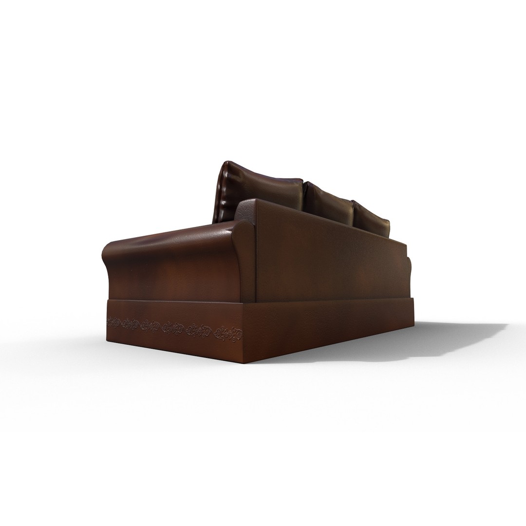 Sofa 3D Model – High-Quality Low Poly Furniture for Games, FBX - View 6