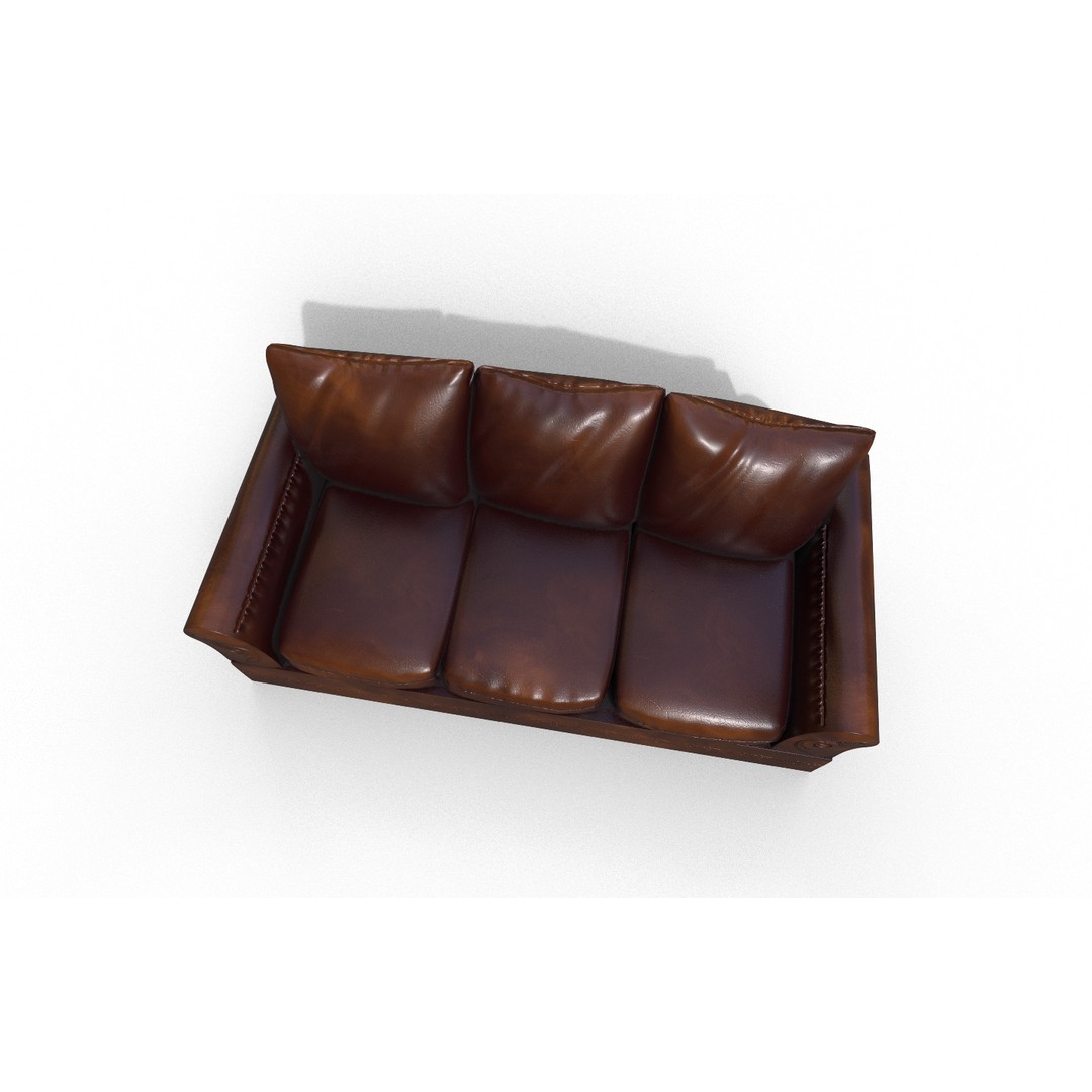 Sofa 3D Model – High-Quality Low Poly Furniture for Games, FBX - View 7