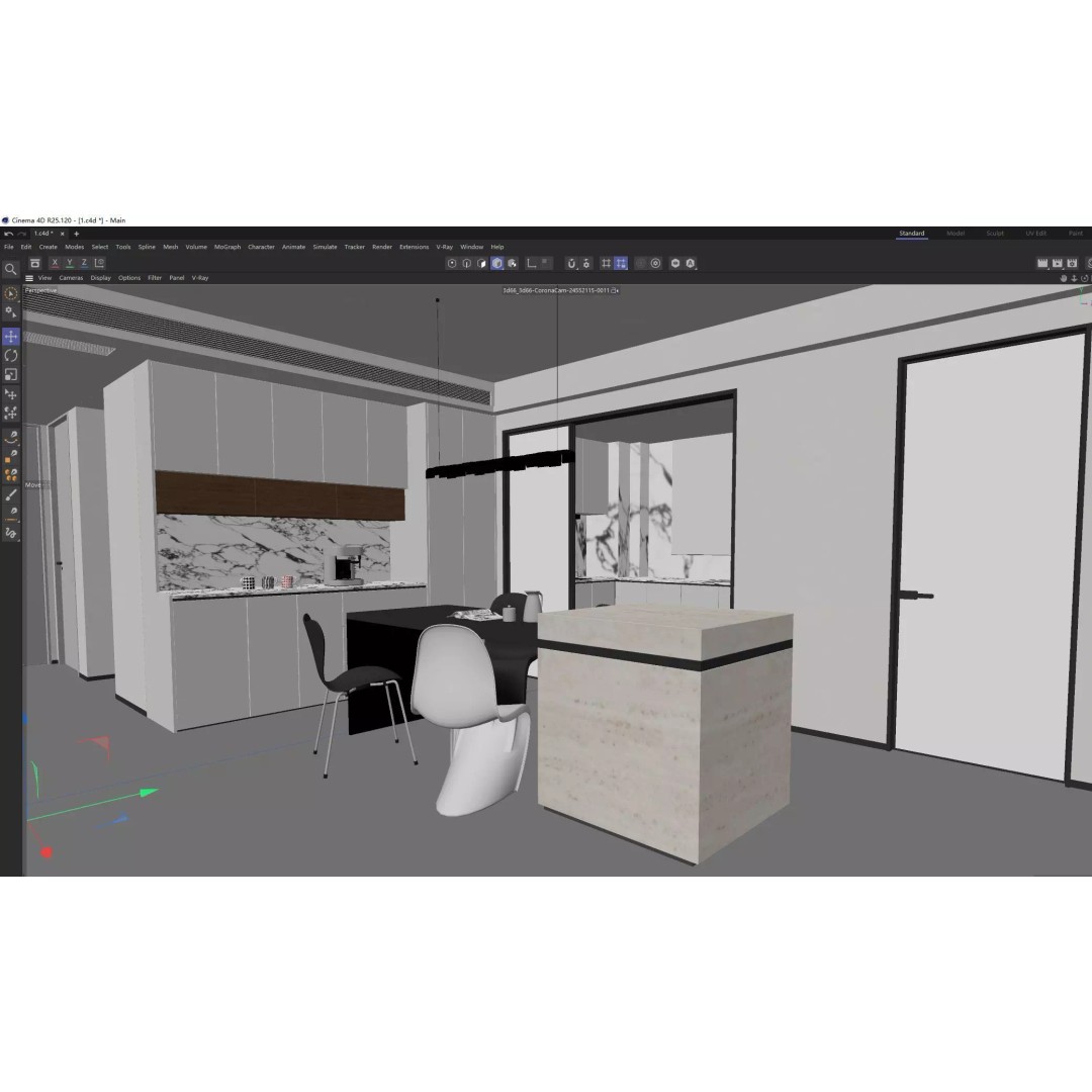 Minimalist Luxury Living Lounge 3D Model – PBR, Fully Textured, Multiple Formats - View 10