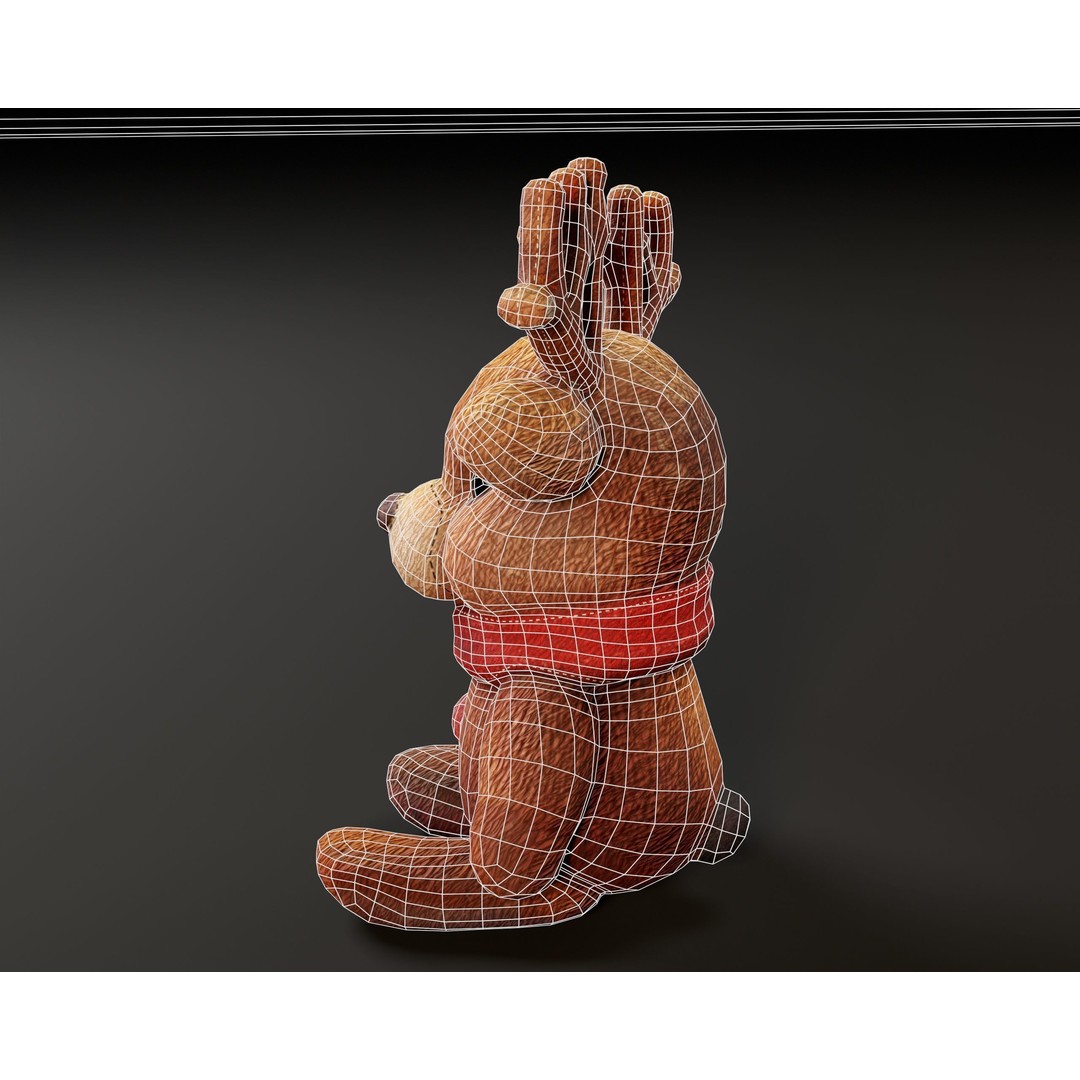 Christmas Reindeer Stuffed Toy 3D Model – Low Poly PBR Asset, FBX, OBJ - View 12