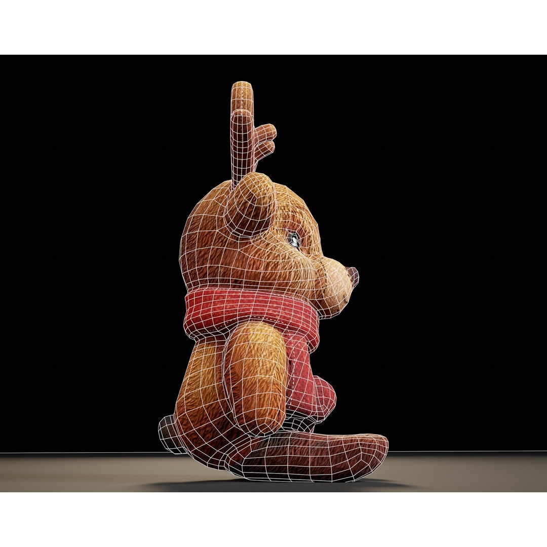 Christmas Reindeer Stuffed Toy 3D Model – Low Poly PBR Asset, FBX, OBJ - View 14