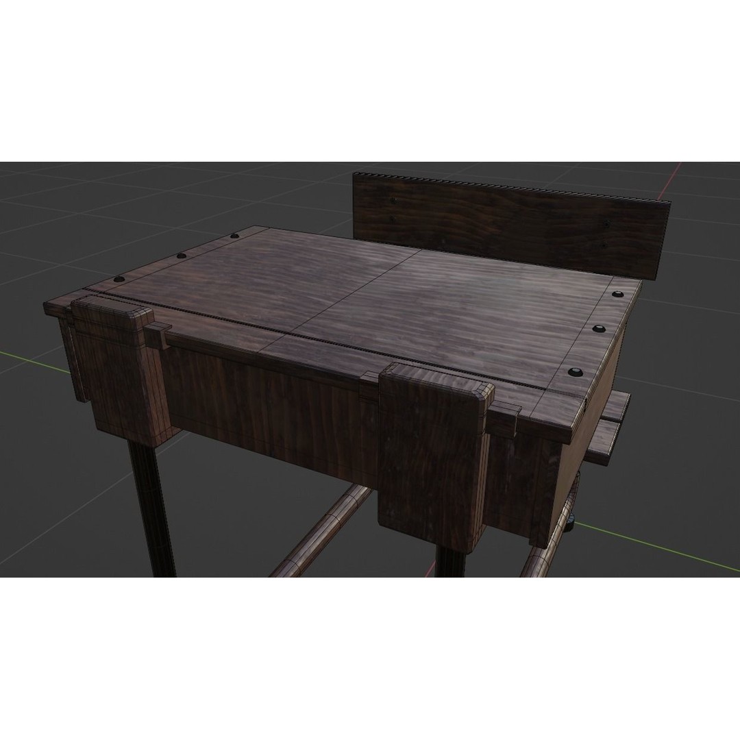 Classroom Desk 3D Model – Photorealistic Low Poly Game Asset, FBX