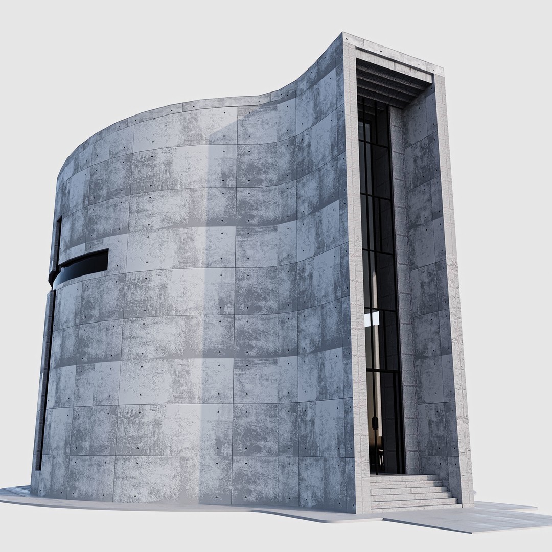 Modern Church 3D Model – Low Poly Architectural Asset with PBR Textures - View 10