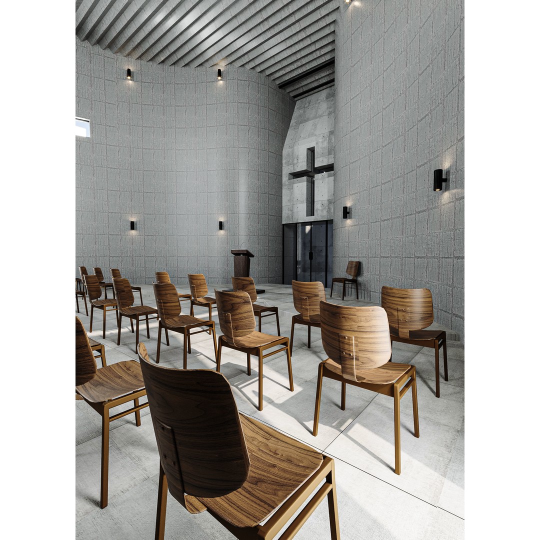 Modern Church 3D Model – Low Poly Architectural Asset with PBR Textures - View 11