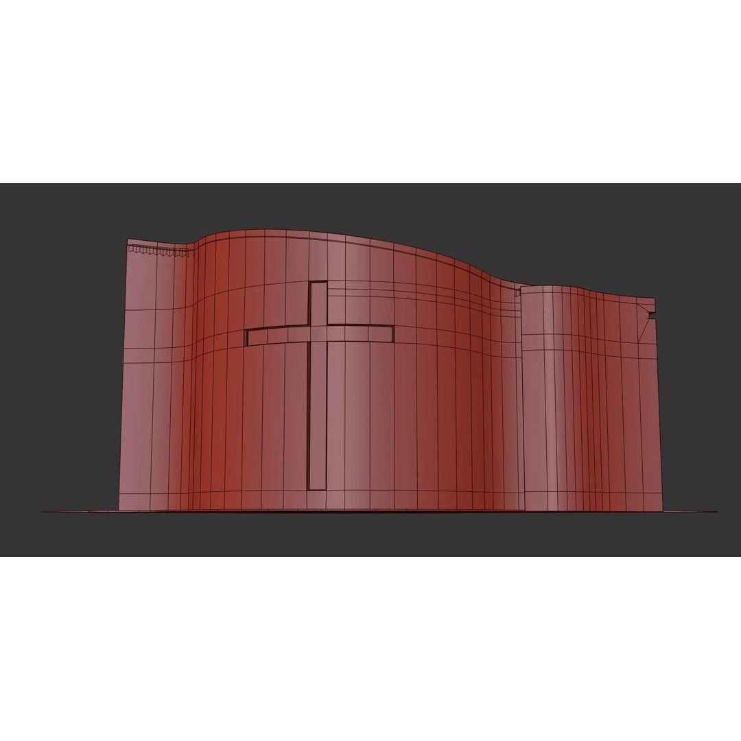 Modern Church 3D Model – Low Poly Architectural Asset with PBR Textures - View 25
