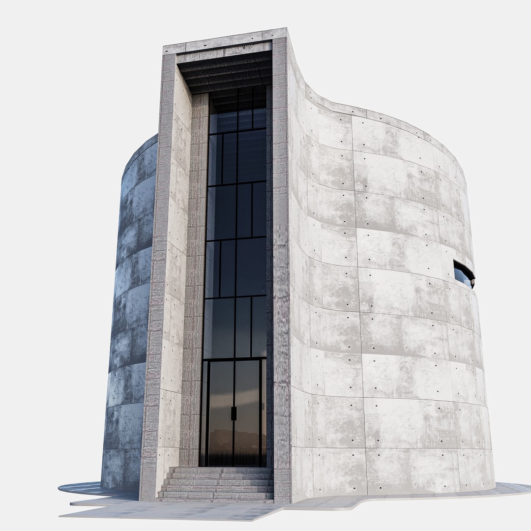Modern Church 3D Model – Low Poly Architectural Asset with PBR Textures - View 4