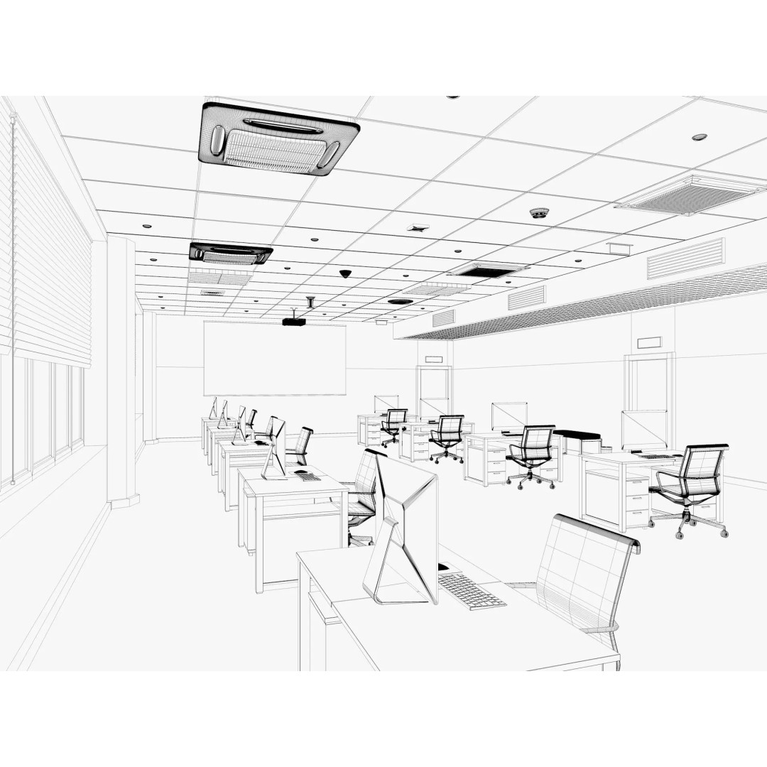 Modern Office Interior 3D Model – Modular Design, Blender & FBX Formats - View 10