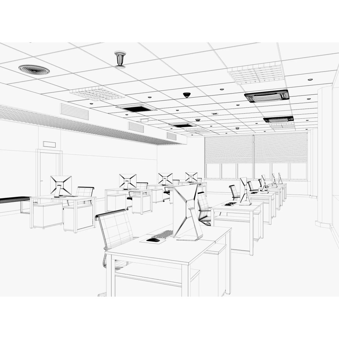 Modern Office Interior 3D Model – Modular Design, Blender & FBX Formats - View 12