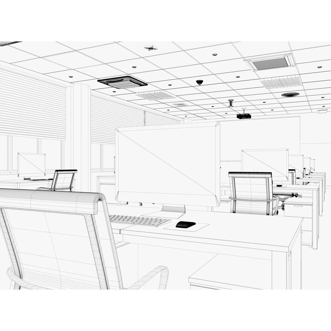 Modern Office Interior 3D Model – Modular Design, Blender & FBX Formats - View 14