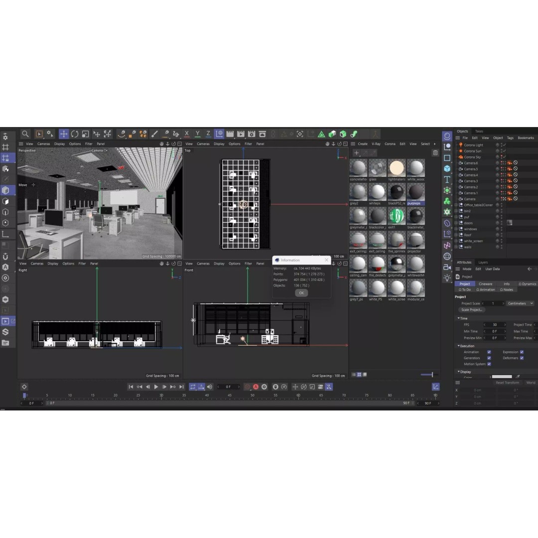 Modern Office Interior 3D Model – Modular Design, Blender & FBX Formats - View 16