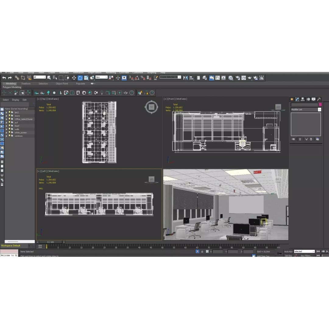 Modern Office Interior 3D Model – Modular Design, Blender & FBX Formats - View 17