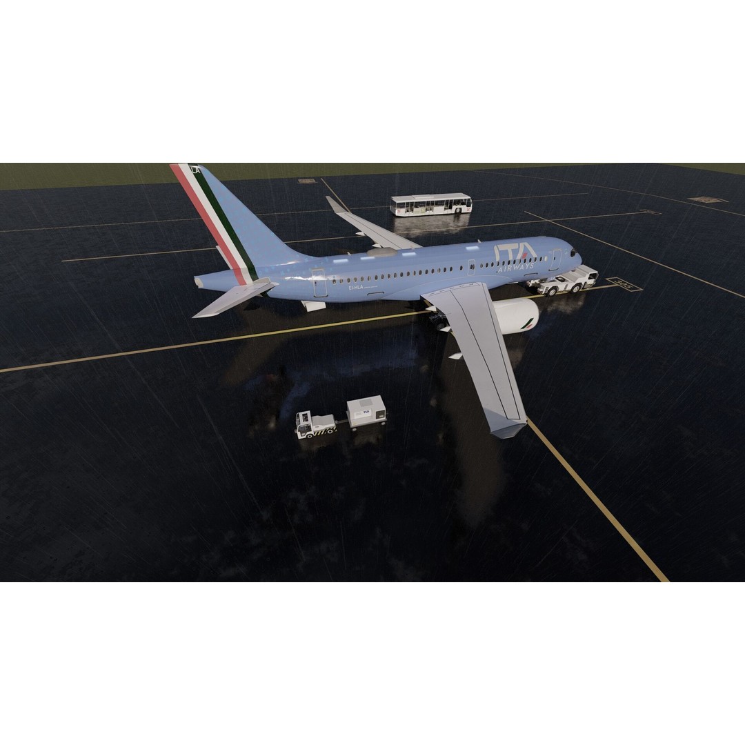 Airbus A220-100 3D Model – Detailed Commercial Aircraft Asset, FBX - View 16