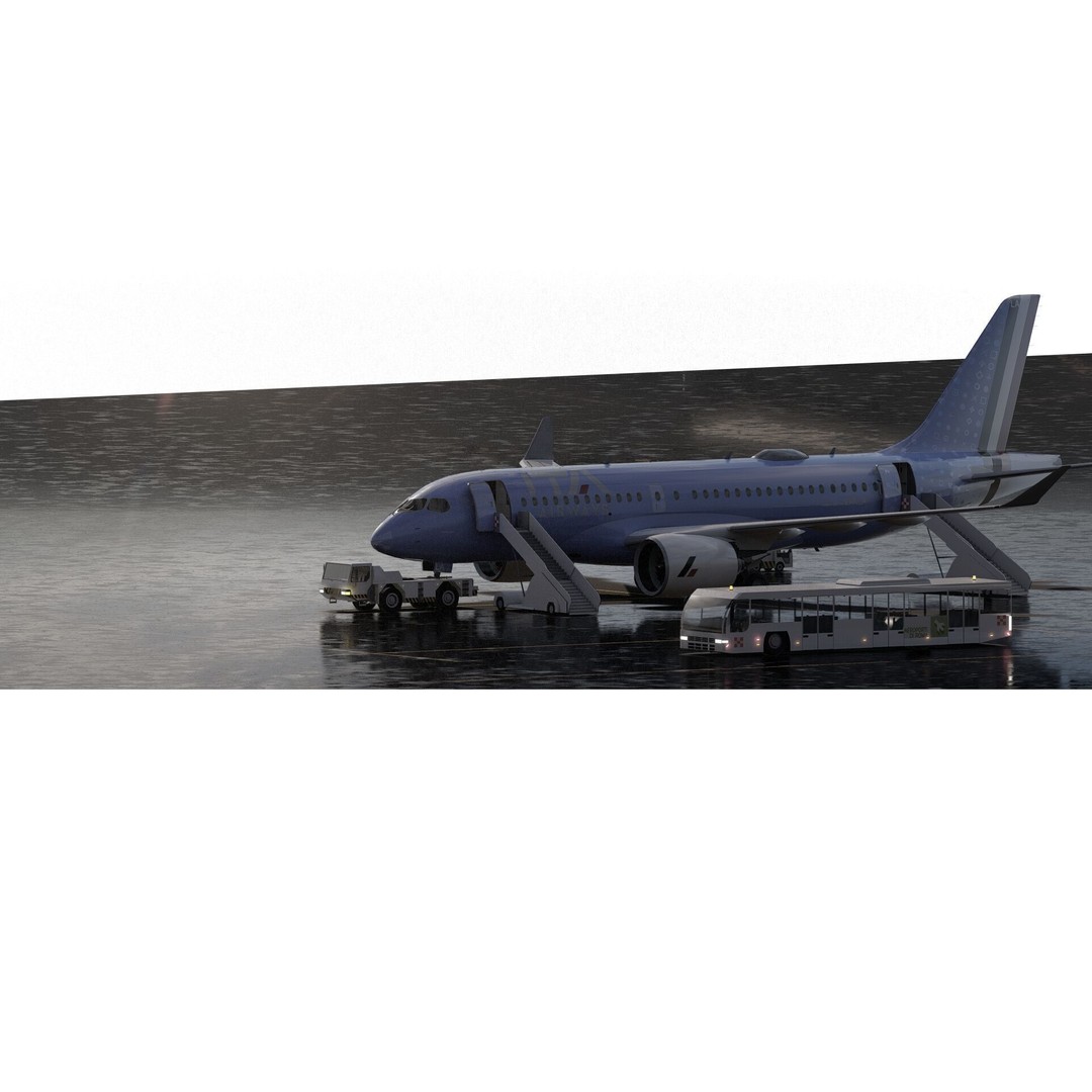 Airbus A220-100 3D Model – Detailed Commercial Aircraft Asset, FBX - View 3