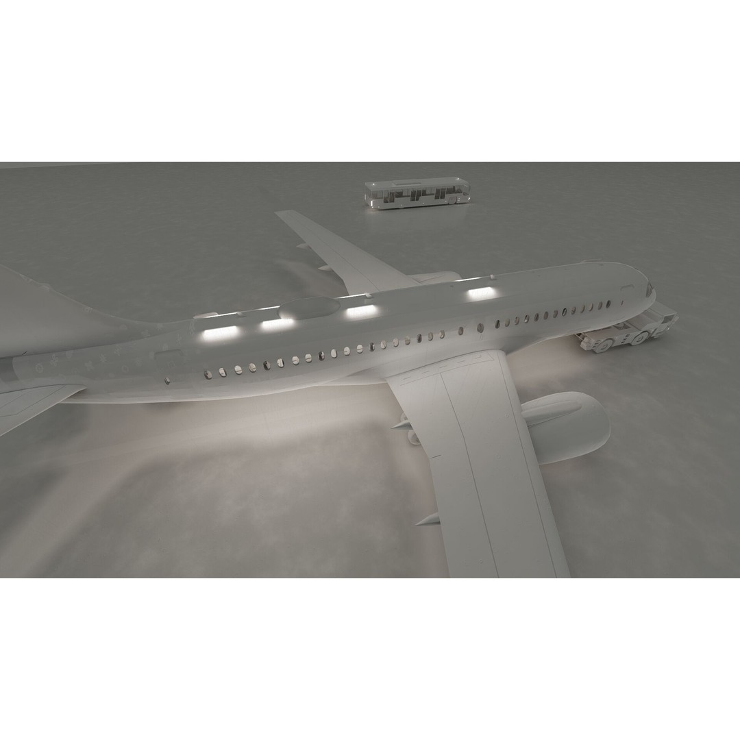 Airbus A220-100 3D Model – Detailed Commercial Aircraft Asset, FBX - View 35
