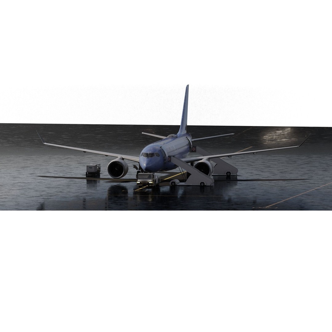Airbus A220-100 3D Model – Detailed Commercial Aircraft Asset, FBX - View 4