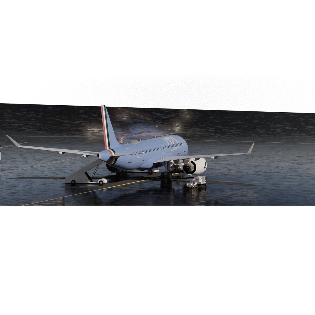 Airbus A220-100 3D Model – Detailed Commercial Aircraft Asset, FBX - View 6