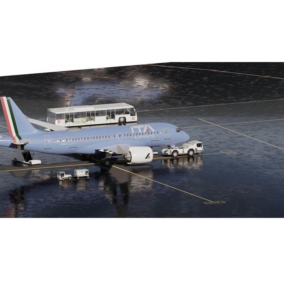 Airbus A220-100 3D Model – Detailed Commercial Aircraft Asset, FBX - View 7