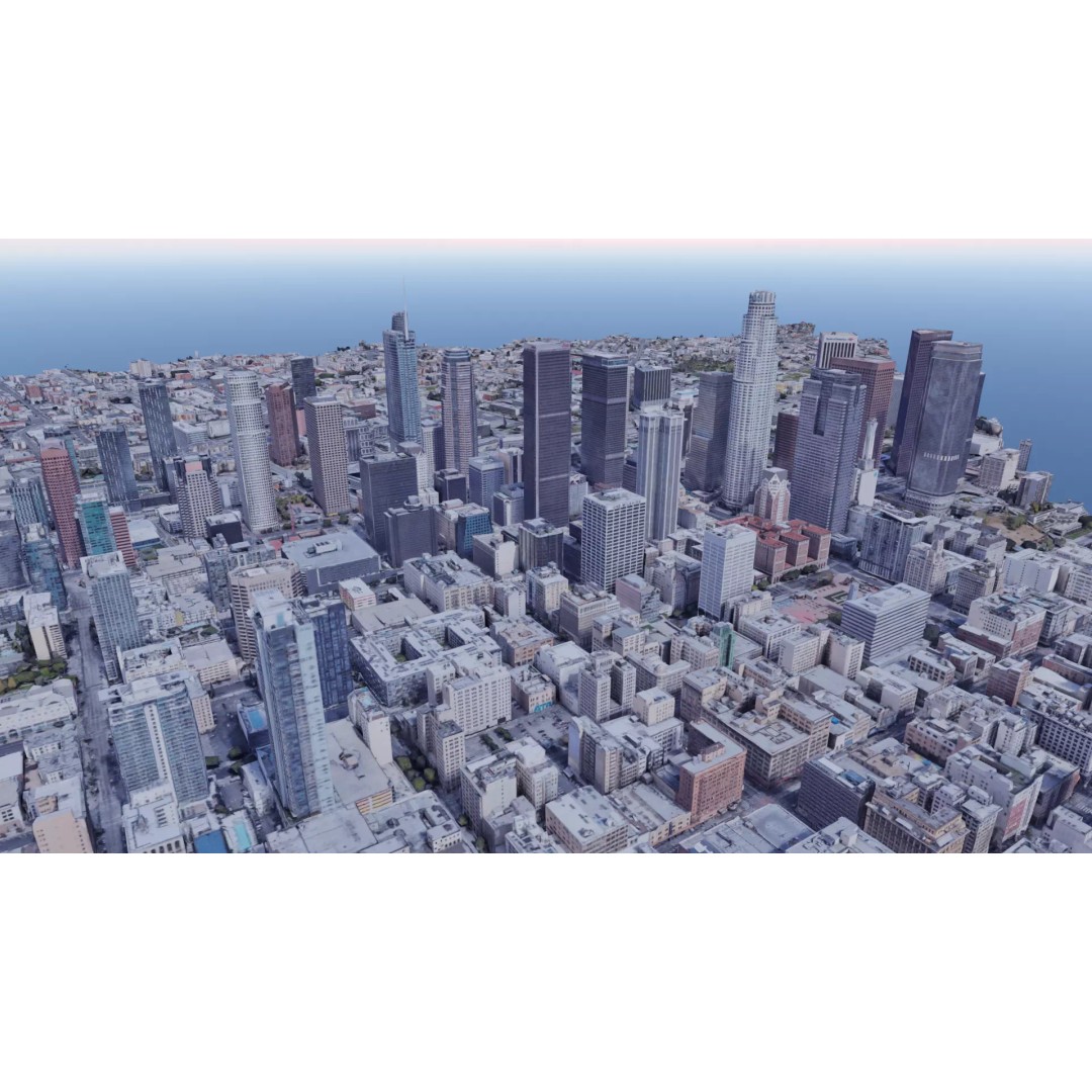Los Angeles Cityscape 3D Model – Photogrammetry Asset, FBX - View 2