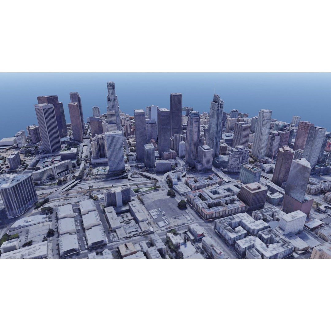 Los Angeles Cityscape 3D Model – Photogrammetry Asset, FBX - View 3