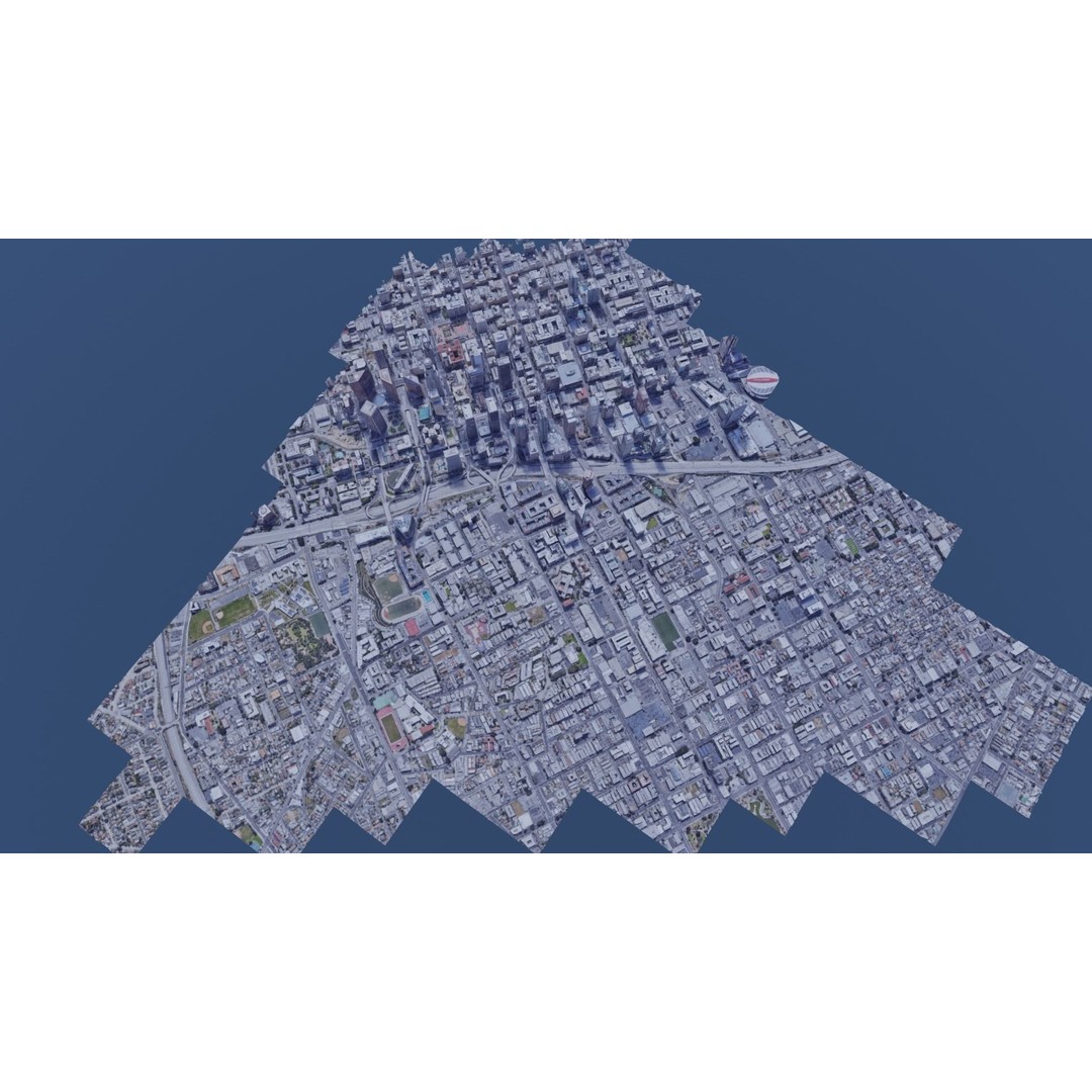 Los Angeles Cityscape 3D Model – Photogrammetry Asset, FBX - View 6