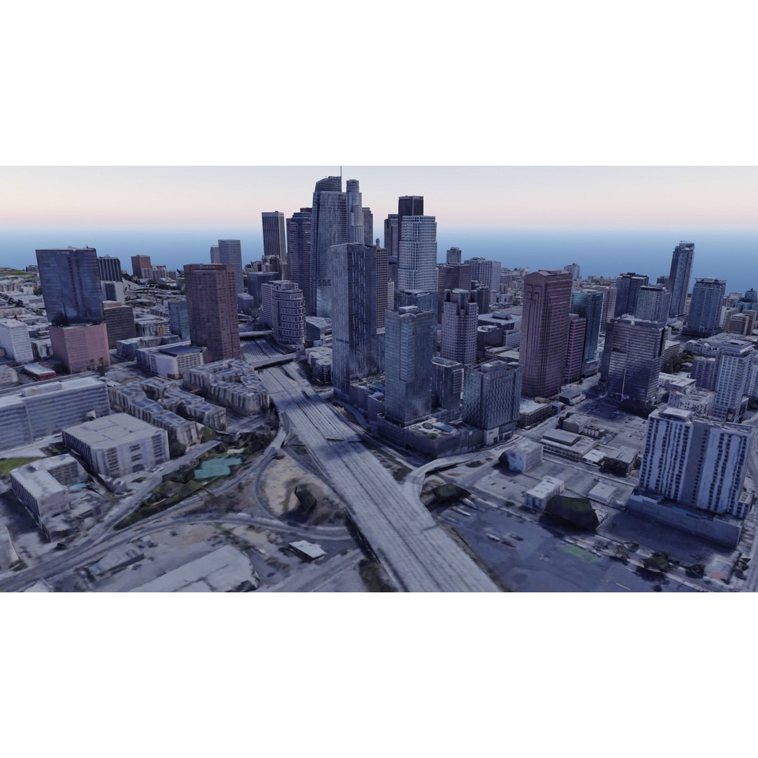 Los Angeles Cityscape 3D Model – Photogrammetry Asset, FBX - View 7
