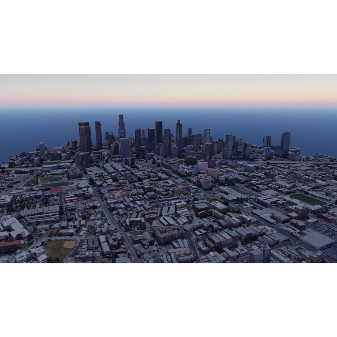 Los Angeles Cityscape 3D Model – Photogrammetry Asset, FBX - View 8