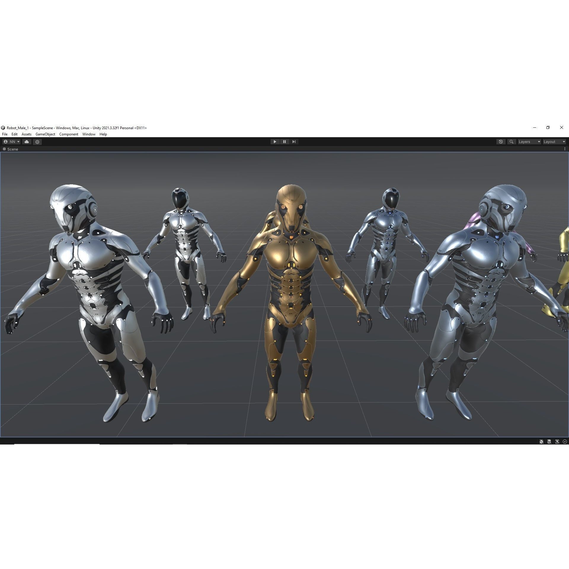 Robot Male 1 - Low-Poly Game-Ready 3D Model - View 15