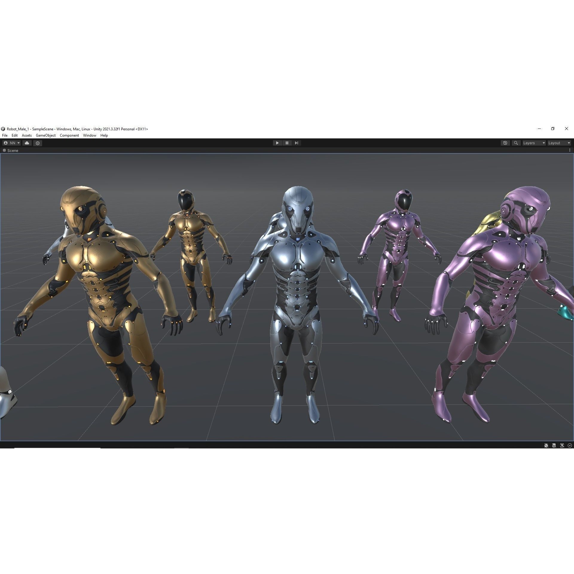 Robot Male 1 - Low-Poly Game-Ready 3D Model - View 16