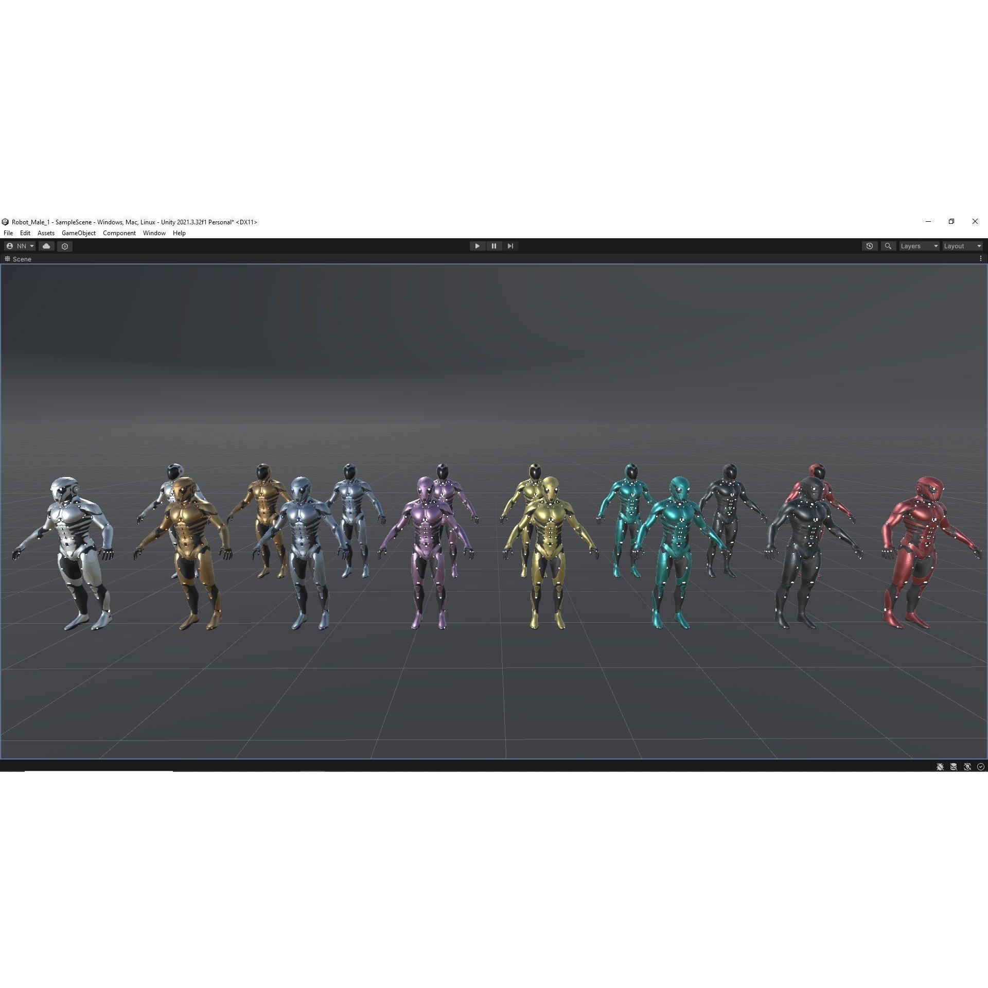 Robot Male 1 - Low-Poly Game-Ready 3D Model - View 17
