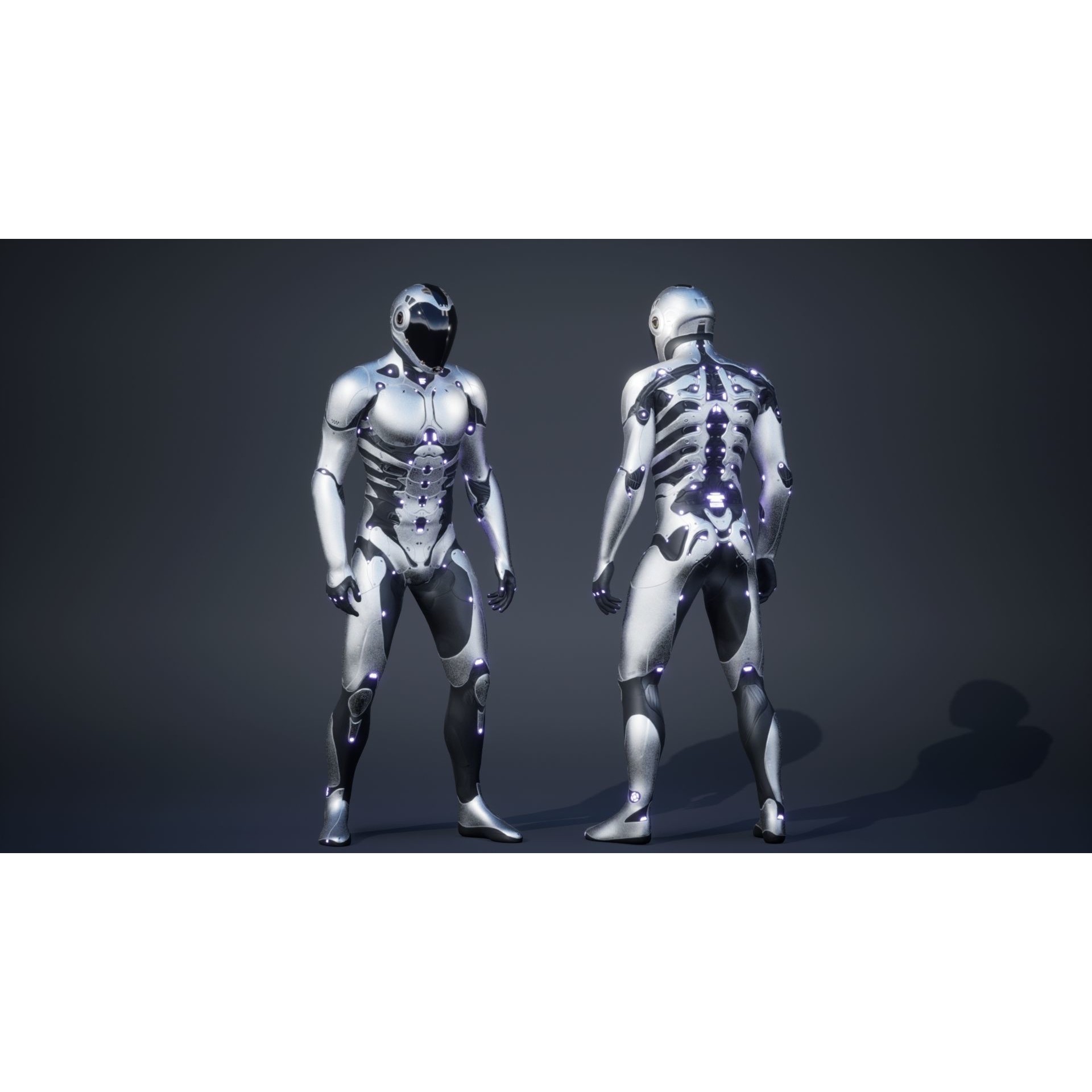 Robot Male 1 - Low-Poly Game-Ready 3D Model - View 20