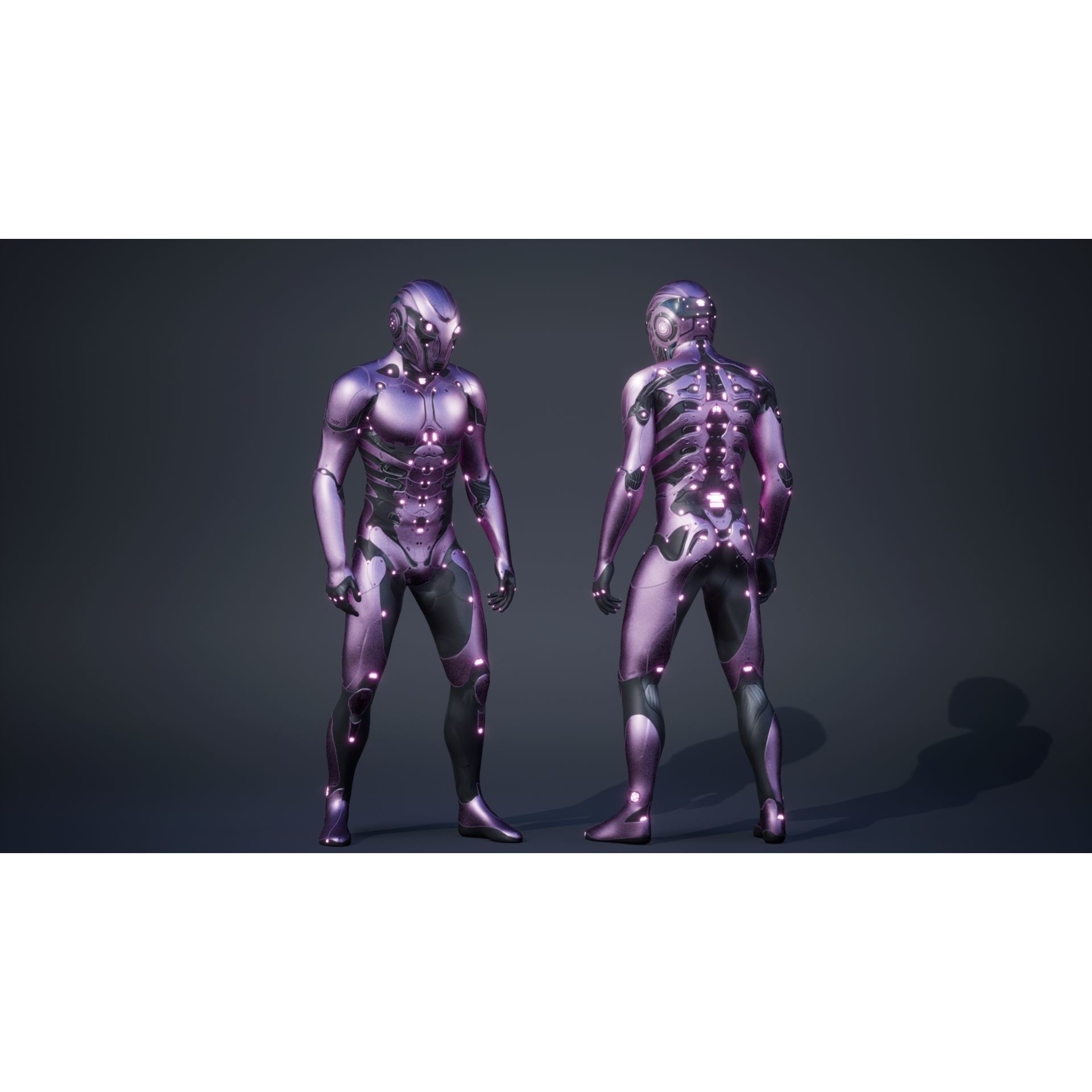 Robot Male 1 - Low-Poly Game-Ready 3D Model - View 21