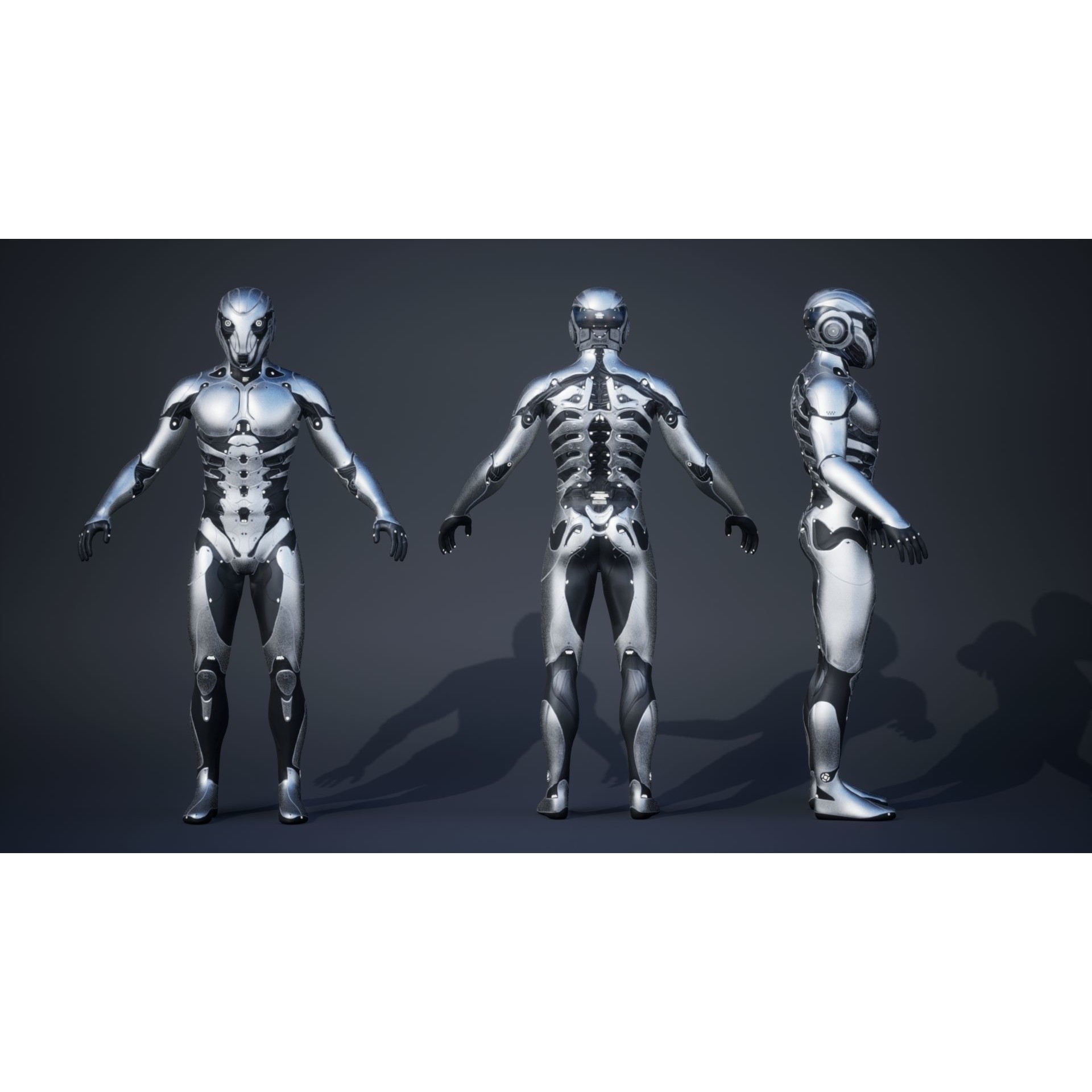 Robot Male 1 - Low-Poly Game-Ready 3D Model - View 6